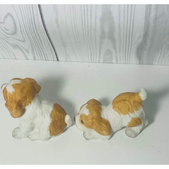 Vintage Homco #1407 Spaniel Puppy Dog Figurines- set of 2 - Excellent Condition - Picture 4 of 6